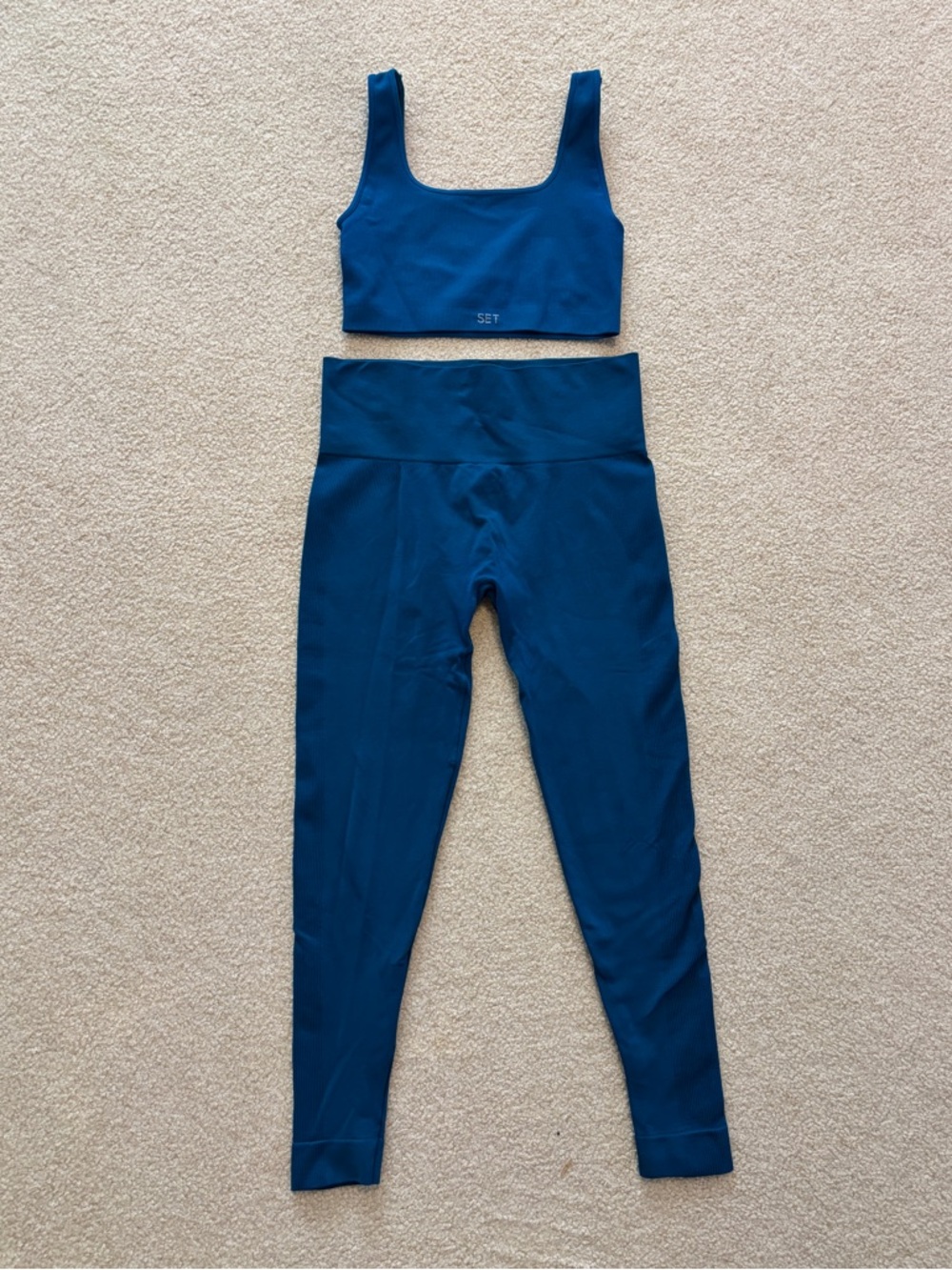 SET Active Blue Sports Bra and Leggings Set